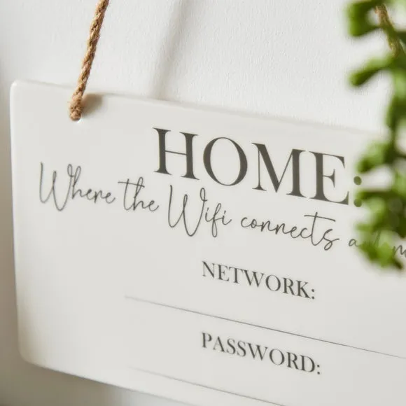 Wifi Plaque with Rope - Cream, Stoneware