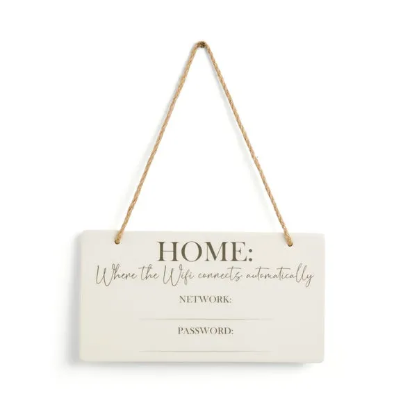 Wifi Plaque with Rope - Cream, Stoneware
