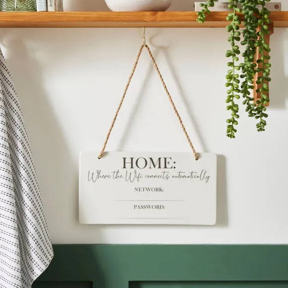 Wifi Plaque with Rope - Cream, Stoneware