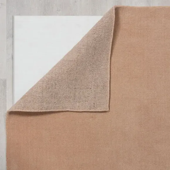 Woven Wool Rug with Dense Pile - Blush