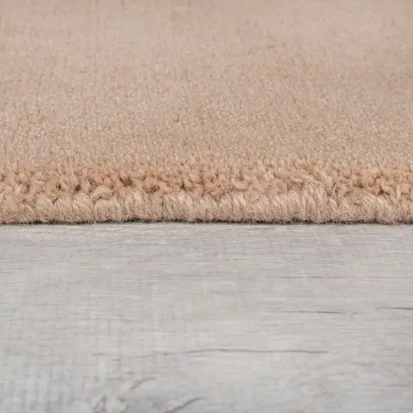 Woven Wool Rug with Dense Pile - Blush