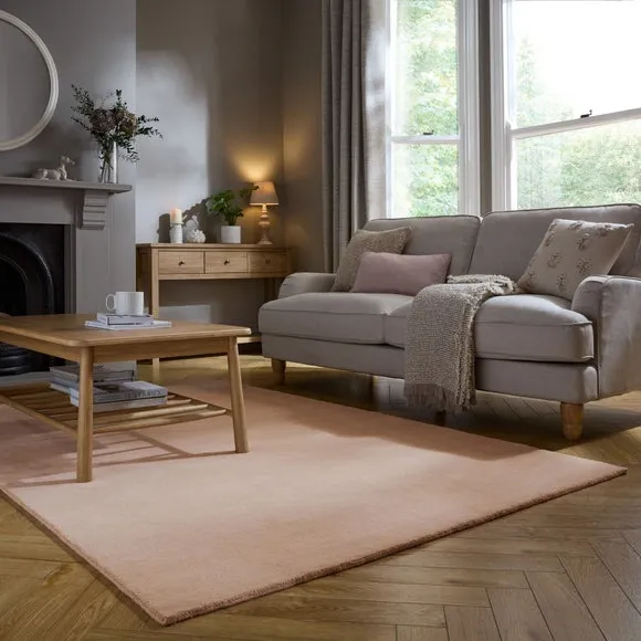 Woven Wool Rug with Dense Pile - Blush image