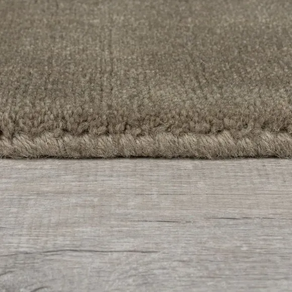 Woven Wool Rug with Dense Pile - Grey
