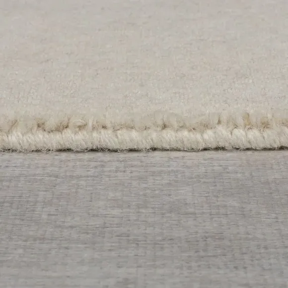 Woven Wool Rug with Dense Pile - Natural
