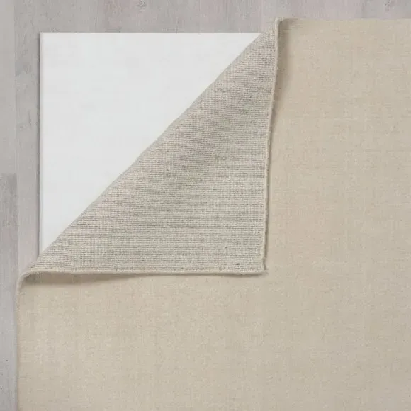 Woven Wool Rug with Dense Pile - Natural