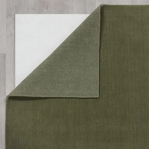 Woven Wool Rug with Dense Pile - Sage