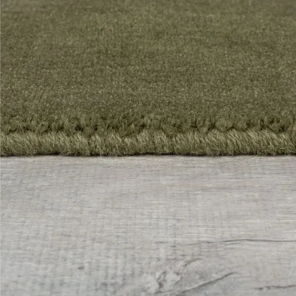Woven Wool Rug with Dense Pile - Sage