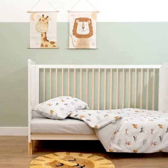 Cot Bed Set with Safari Design - Multicolor image