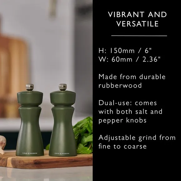 Salt or Pepper Mill with Knobs - Green