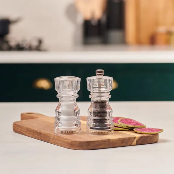 Salt & Pepper Mill Set - Clear, Ceramic