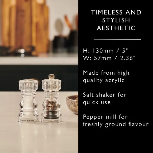 Salt & Pepper Mill Set - Clear, Ceramic