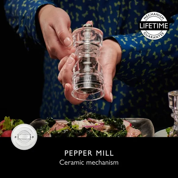Salt & Pepper Mill Set - Clear, Ceramic