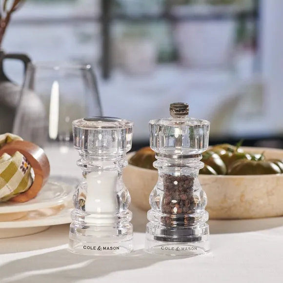 Salt & Pepper Mill Set - Clear, Ceramic image