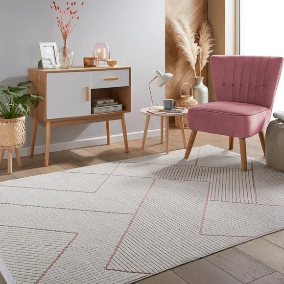 Chevron Indoor Outdoor Rug - Rose