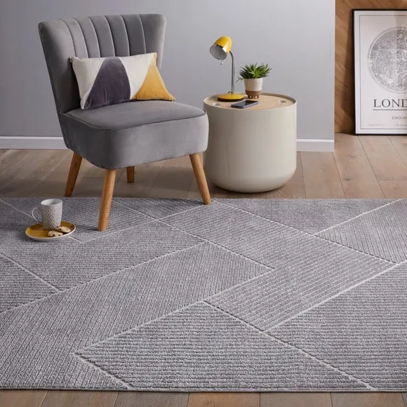 Chevron Indoor Outdoor Rug - Silver
