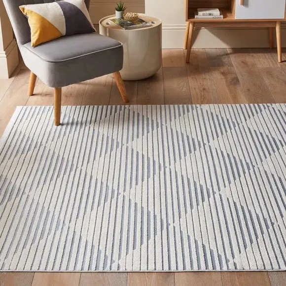 Geometric Indoor Outdoor Rug - Blue