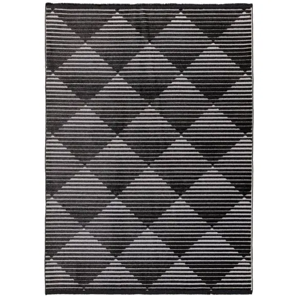Geometric Indoor Outdoor Rug - Grey