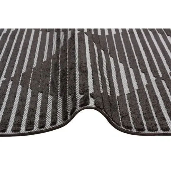 Geometric Indoor Outdoor Rug - Grey