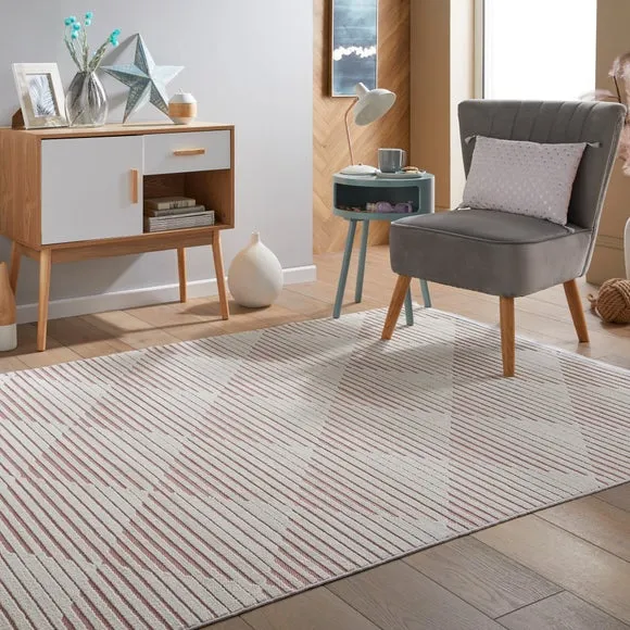 Geometric Indoor Outdoor Rug - Rose