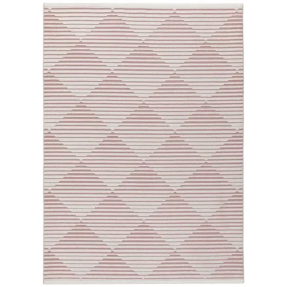Geometric Indoor Outdoor Rug - Rose