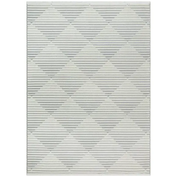 Geometric Indoor Outdoor Rug - Silver