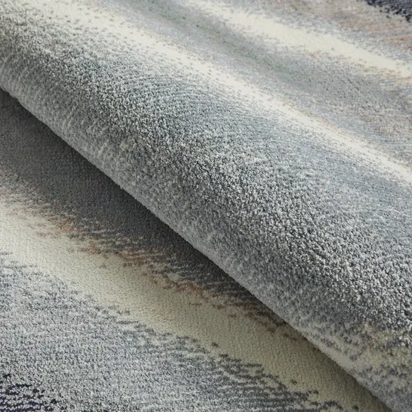 Plush Rug with Modern Print - Charcoal