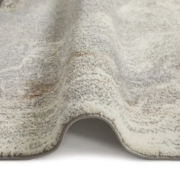 Plush Rug with Modern Print - Grey
