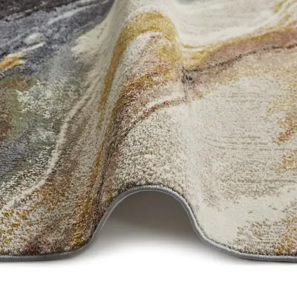 Plush Rug with Modern Print - Multicoloured