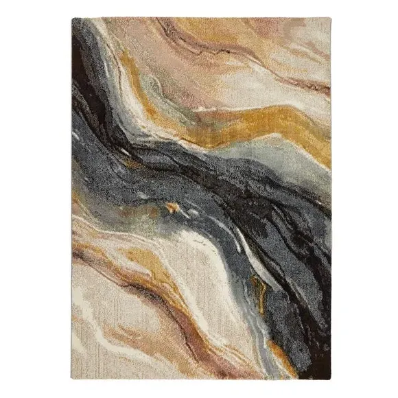 Plush Rug with Modern Print - Multicoloured