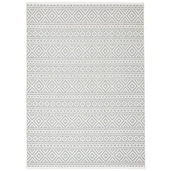 Traditional Indoor Outdoor Rug - Silver