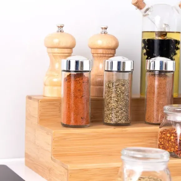 3-Tier Spice Rack Organiser - Brown, Bamboo