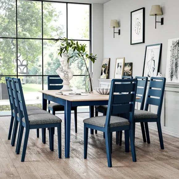 4-6 Seater Extendable Dining Table - Navy, Oak image
