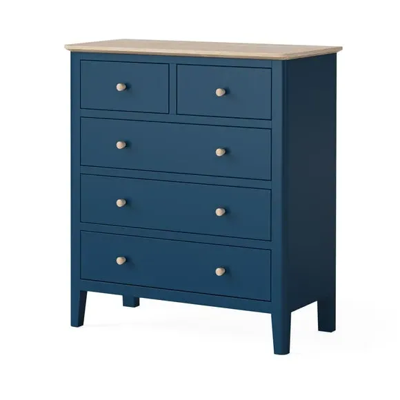 5-Drawer Chest with Storage - Navy, Pine