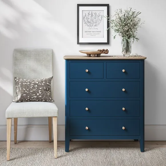 5-Drawer Chest with Storage - Navy, Pine image