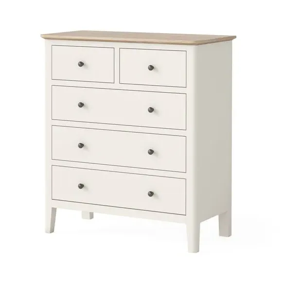 5-Drawer Chest with Storage - White, Pine
