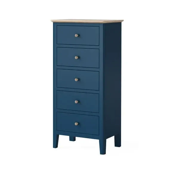 5-Drawer Tallboy - Navy, Painted Pine