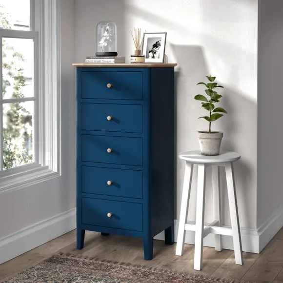 5-Drawer Tallboy - Navy, Painted Pine image