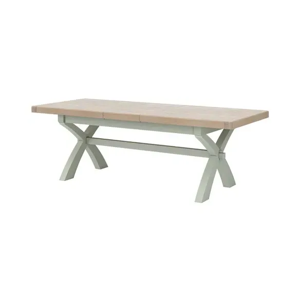 6-8 Seater Extendable Dining Table - Green, Pine