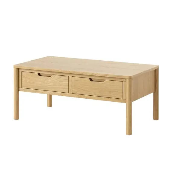 Coffee Table with 2 Drawers - Natural, Oak