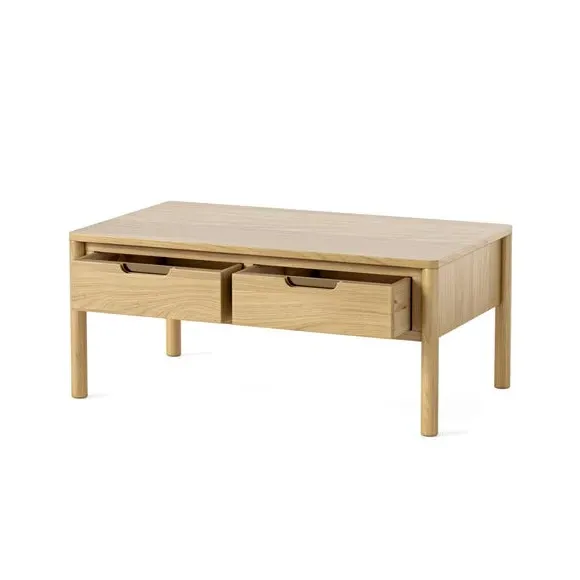 Coffee Table with 2 Drawers - Natural, Oak