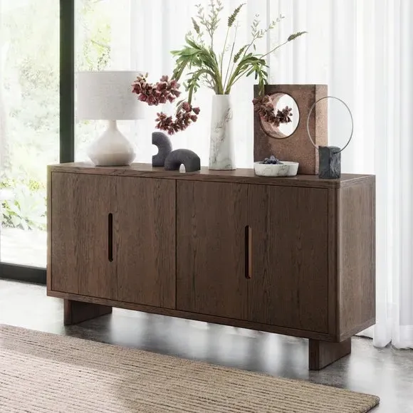 Large Sideboard with 4 Cupboards - Dark Oak