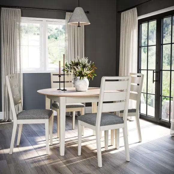 Round Extendable Dining Table - Coconut, Oak Effect image