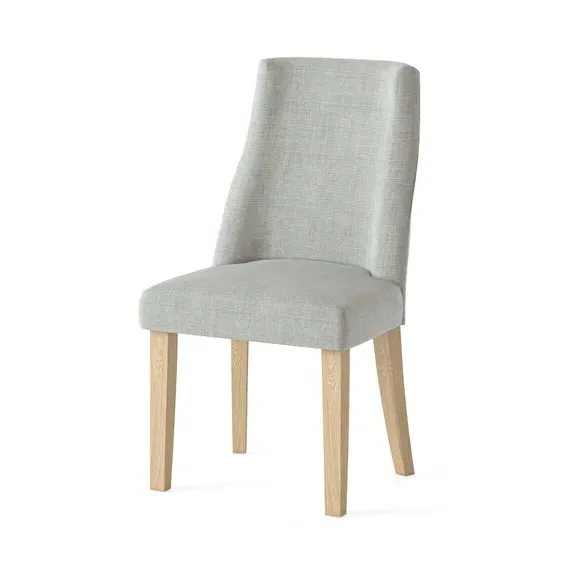 Set of 2 Dining Chairs - Beige, Luna Fabric