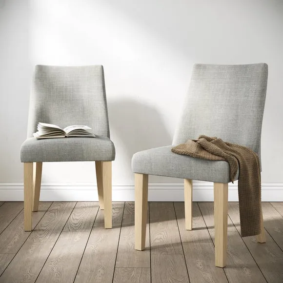 Set of 2 Dining Chairs - Beige, Luna Fabric image