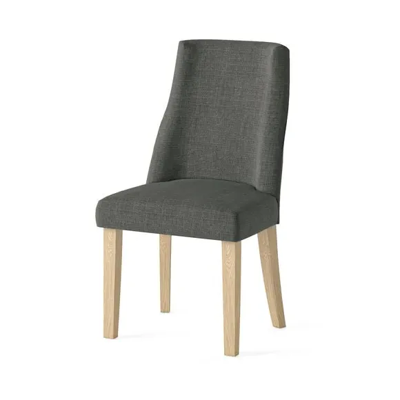Set of 2 Dining Chairs - Charcoal, Luna Fabric