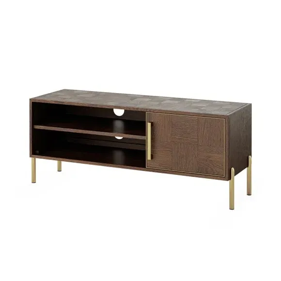Small TV Unit with Storage - Dark Oak, Wood image
