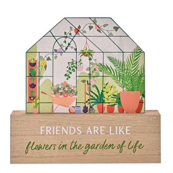 Greenhouse Garden Ornament - Green, Wood