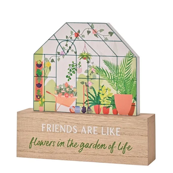 Greenhouse Garden Ornament - Green, Wood
