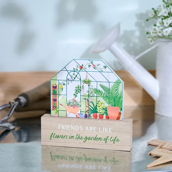 Greenhouse Garden Ornament - Green, Wood image