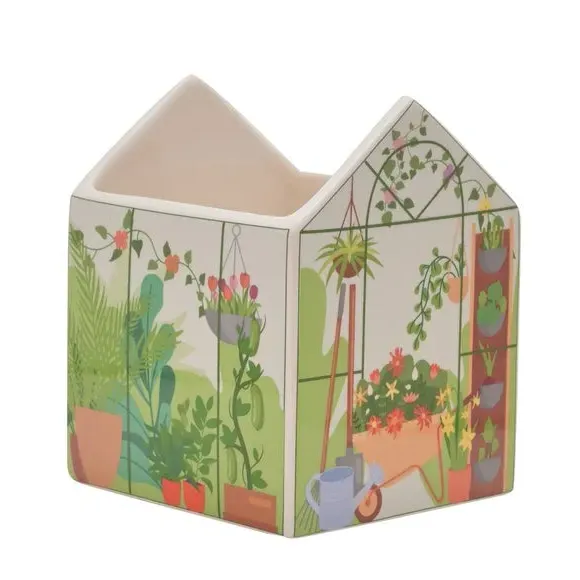 Greenhouse Plant Pot - Multicolor, Ceramic